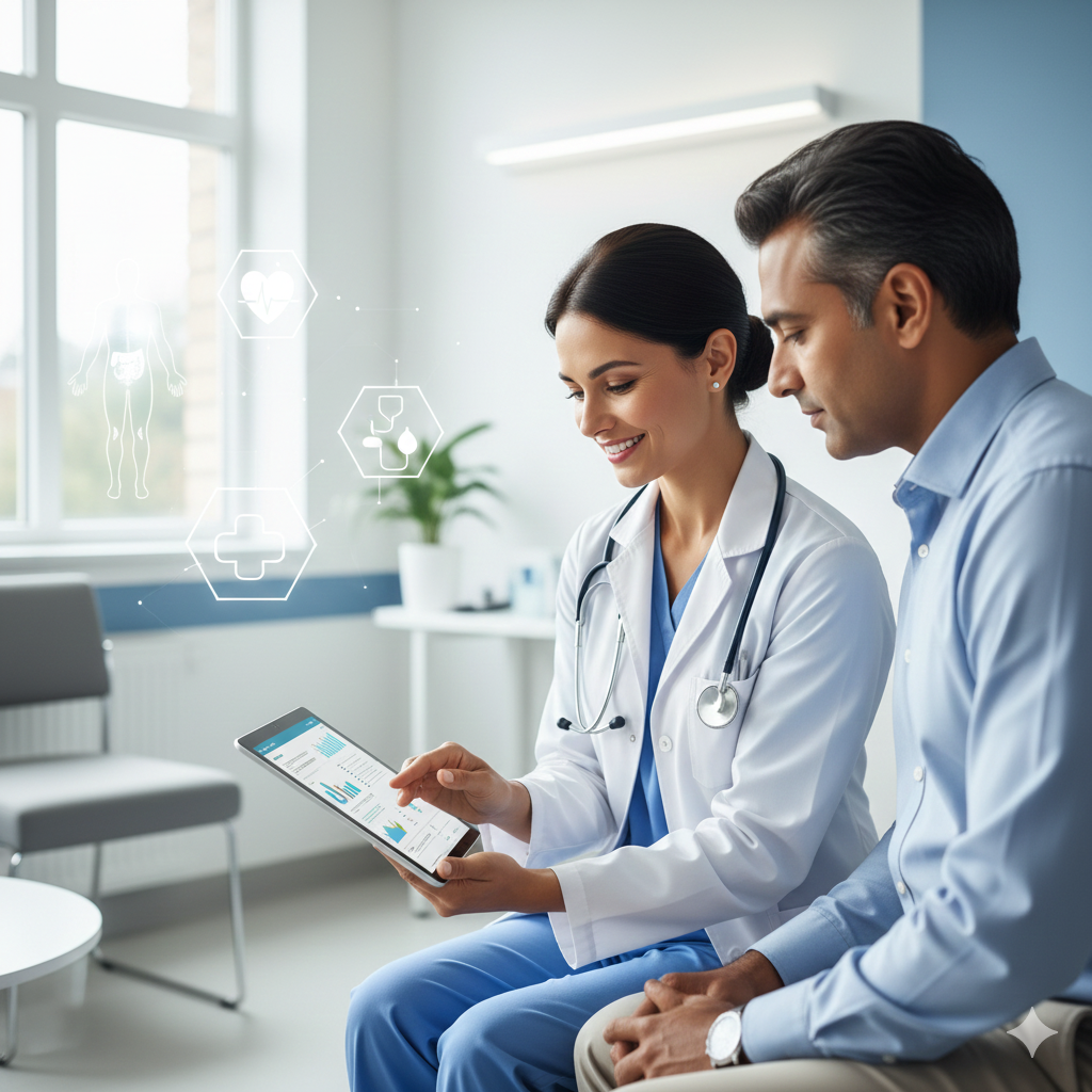 SRM Diagnostics care team assisting a patient
